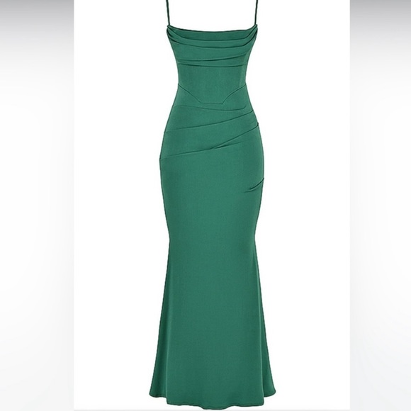 HOUSE OF CB ‘Milena’ Forest Green Corset Maxi Dress - Picture 5 of 15